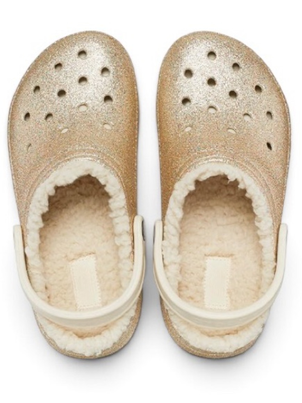 CROCS Classic Unisex Men's Women's Adult GOLD GLITTER Fleece Lined Slip-On M7/W9